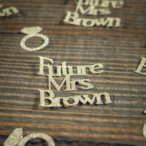Future Mrs Engagement Konfetti, glitzergold