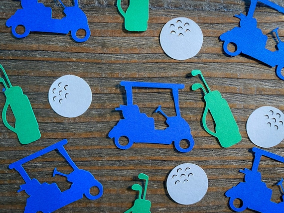Golf Party Confetti: Carts, Bags, Balls - 100 Pieces