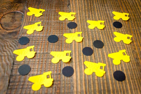 Yellow and Black Construction Party Confetti