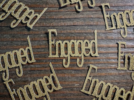 Gold Engaged Confetti, Engagement Party Confetti