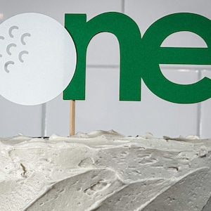 Green Golf First Birthday One Cake Topper