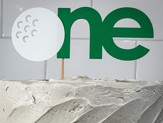 Green Golf First Birthday One Cake Topper
