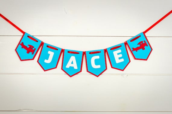 Airplane Birthday Personalized Name Banner
