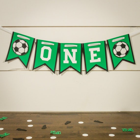 Soccer First Birthday High Chair Banner