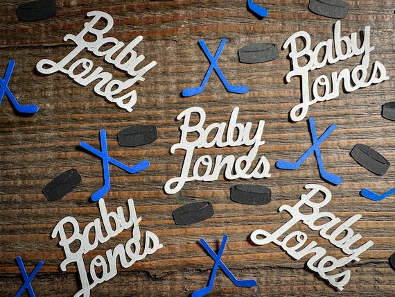 Personalized Hockey Baby Shower Confetti