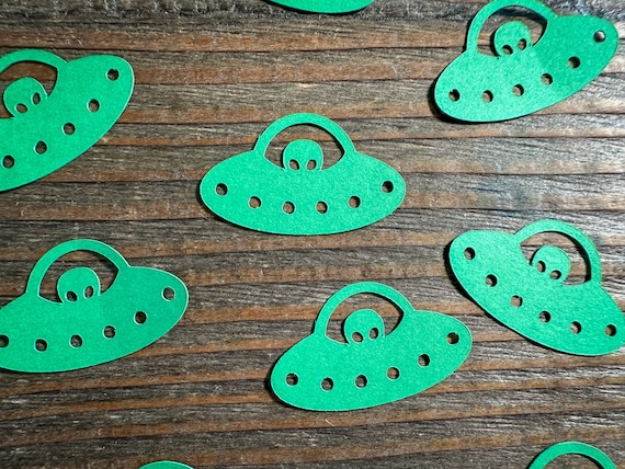 Green UFO and Alien Confetti