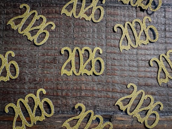 Gold 2026 Graduation Party New Years Eve Confetti