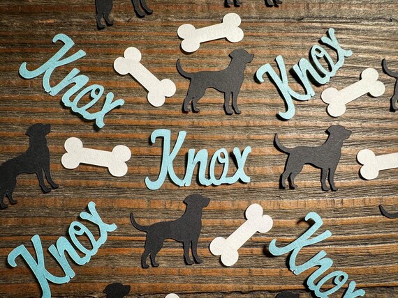 Personalized Dog Party Confetti – Custom Name Confetti for Kids Parties, Dog Birthdays & Baby Showers