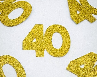 Number 40 Glitter Confetti – 40th Birthday or Anniversary