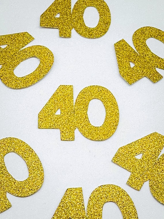 Number 40 Glitter Confetti – 40th Birthday or Anniversary
