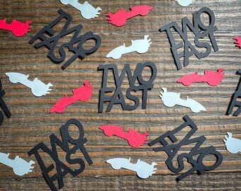 Two Fast Race Car Confetti – 100 Pieces | Customizable Birthday Party Decor