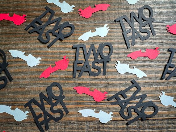 Two Fast Race Car Confetti – 100 Pieces | Customizable Birthday Party Decor