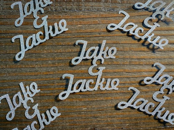 Silver Personalized Confetti with Two Names