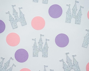 Princess Castle Confetti – 100 Pieces | Pink Purple Party Table Confetti