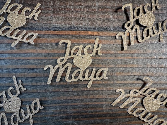 Personalized Confetti with 2 Names and Heart, Engagement Confetti, Wedding, Anniversary