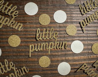 Little Pumpkin Confetti – Gold Glitter and Cream (100 pcs)