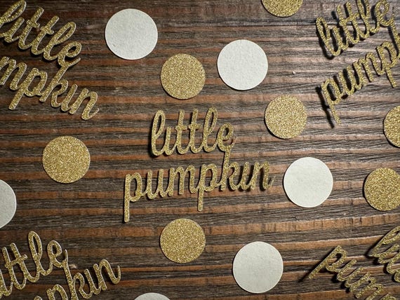 Little Pumpkin Confetti – Gold Glitter and Cream (100 pcs)
