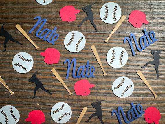 Personalized Baseball Party Confetti with Batter Cutout