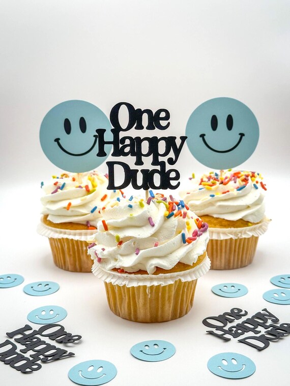 One Happy Dude Cupcake Toppers – Set of 12