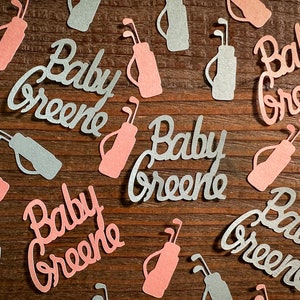 Confettis personnalisés de fête de baby shower pour révéler le sexe du golf