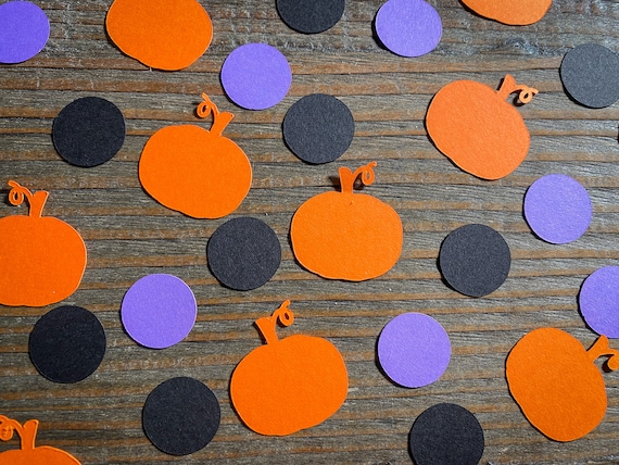Orange, Black, and Purple Halloween Party Confetti