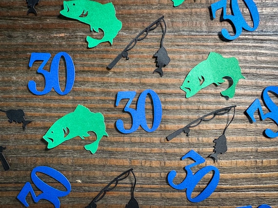 Personalized Age Fishing Confetti – Custom Fish & Number Colors, 100 Pieces