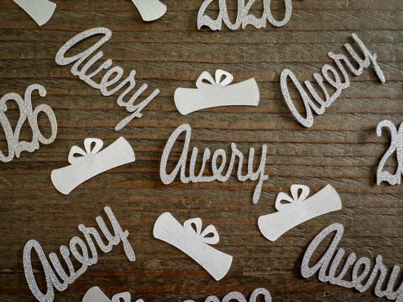 Personalized Silver 2026 Graduation Party Confetti with Diploma
