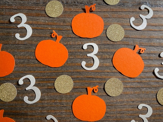 Personalized Age Pumpkin Birthday Confetti