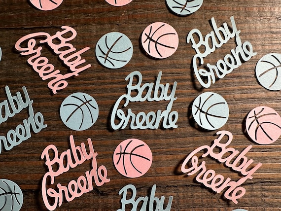 Personalized Basketball Gender Reveal Baby Shower Confetti