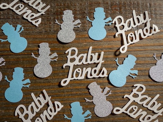 Personalized Snowman Baby Name Baby Shower Confetti