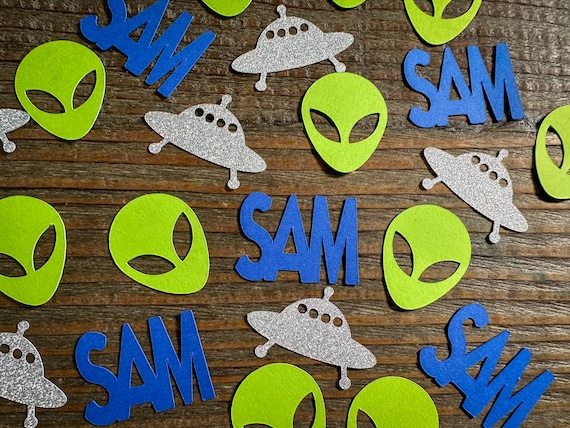 Custom Alien and UFO Party Confetti, Out of This World Party