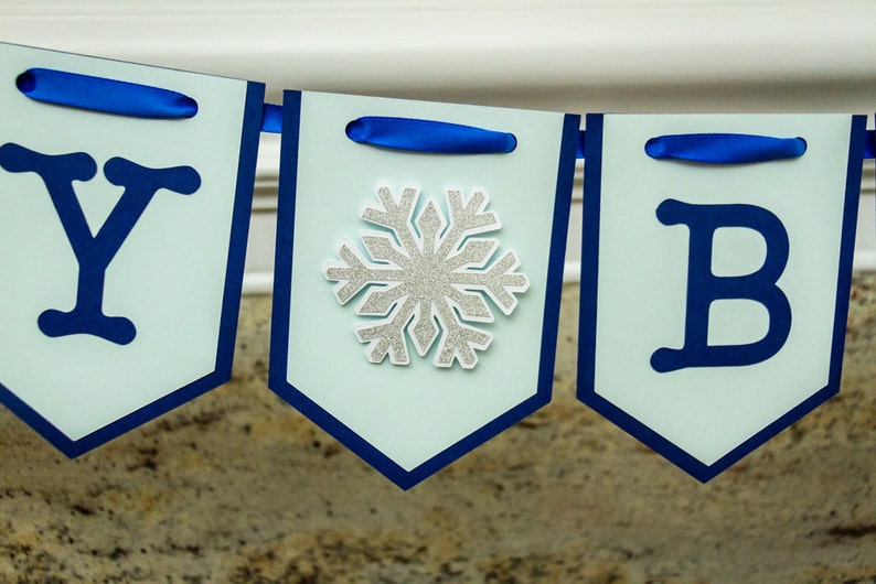 Arctic Penguin Winter Onederland Birthday Banner