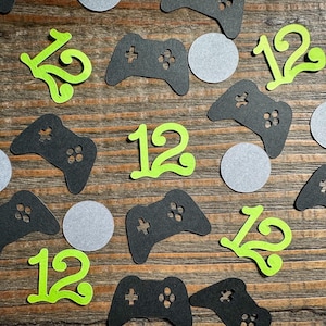 Confeti para fiesta de videojuegos personalizado por edad