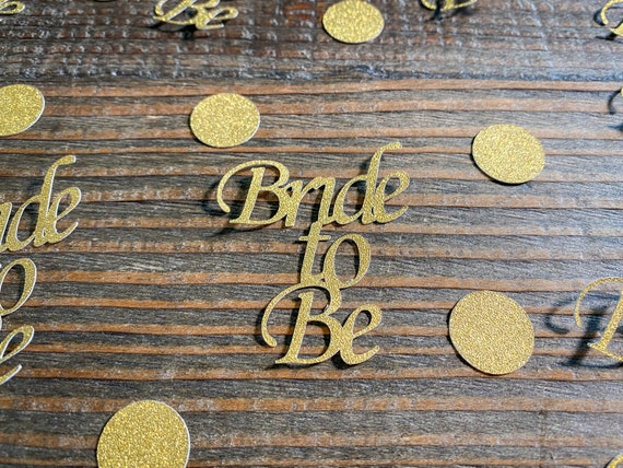 Gold Bride to Be Bridal Shower Confetti with Circles. Engagement Party Confetti.