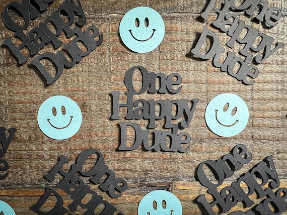 One Happy Dude Confetti – 100 Piece Party Pack
