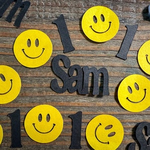 Personalisierte Smiley Face One Happy Dude Party Konfetti