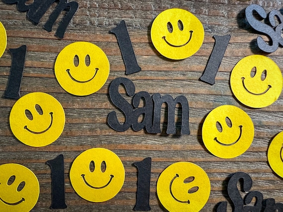 Personalized Smiley Face One Happy Dude Party Confetti