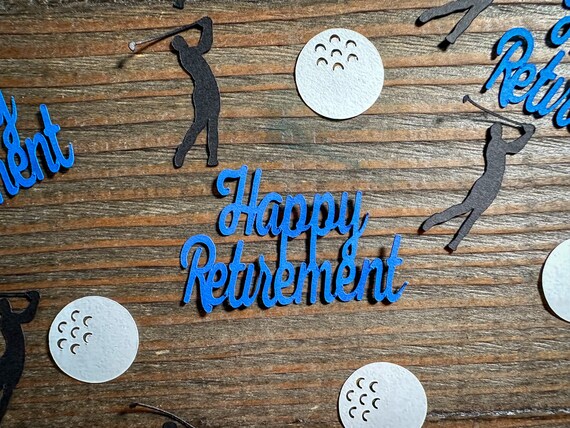 Golf Retirement Party Confetti Royal Blue