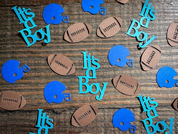It's a Boy Football Baby Shower Confetti with Footballs and Helmets