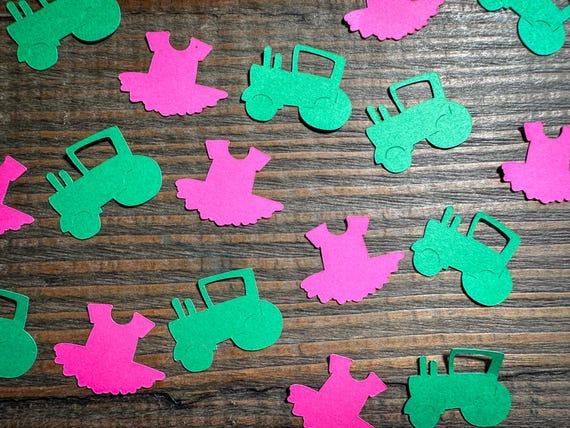 Tractors or Tutus Gender Reveal Party Confetti