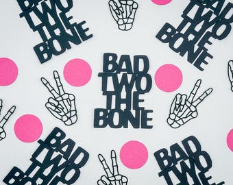 Bad Two the Bone 2nd Birthday Party Confetti