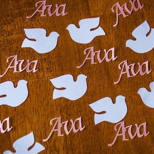 Personalized Dove Baptism and First Communion Confetti