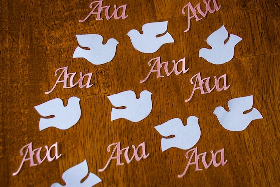 Personalized Dove Baptism and First Communion Confetti