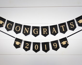 2024 Black and Gold Graduation Banner