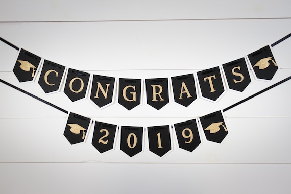 2026 Black and Gold Graduation Banner