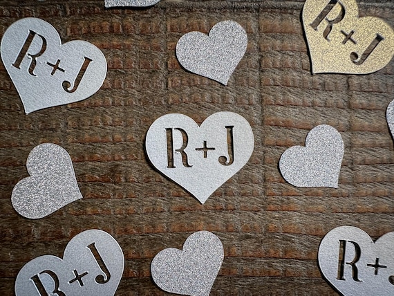 Personalized Initial Heart Confetti – 100 Piece Set