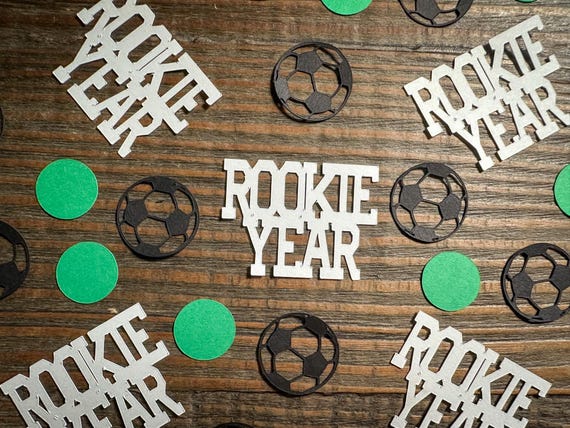 Soccer Rookie Year First Birthday Confetti – Custom Colors, 100 Pieces