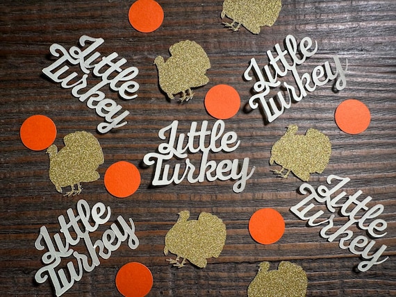 Little Turkey Confetti – Fall Baby Shower | Gender Reveal | Thanksgiving Party Decor – 100 Pieces