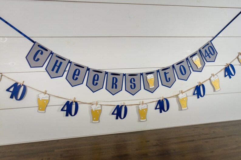 40th Birthday Banner Combo Cheers to 40