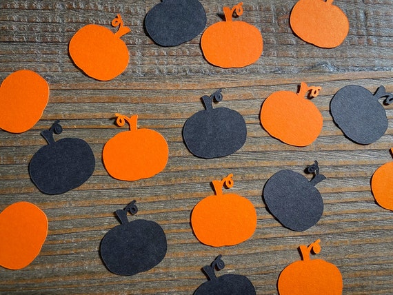 Orange and Black Halloween Party Pumpkin Confetti